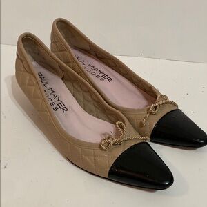 Paul Mayer Beige and Black Quilted Size 7B